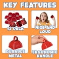 thumbnail image 7 of Metal Cowbell - (12 Pack), 3 Inch Red Cow Bells for Sporting Events, Cheering, Spirit, Loud Cow Bell Ideal Hand Percussion Cowbells Noise Makers for Sporting Events, Football Games, and Celebrations, 7 of 7
