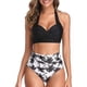 thumbnail image 1 of Mujeres traje de baño Halter Masajeadores cuello extraíble pecho pad alta cintura Pantalones cortos dos piezas para verano tipo 1 L, 1 of 6