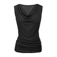 thumbnail image 5 of purcolt Womens Cowl Neck Tank Tops Ruched Draped Sleeveless Shirts Casual Slim Fit Going Out Tops Summer Blouses, 5 of 9