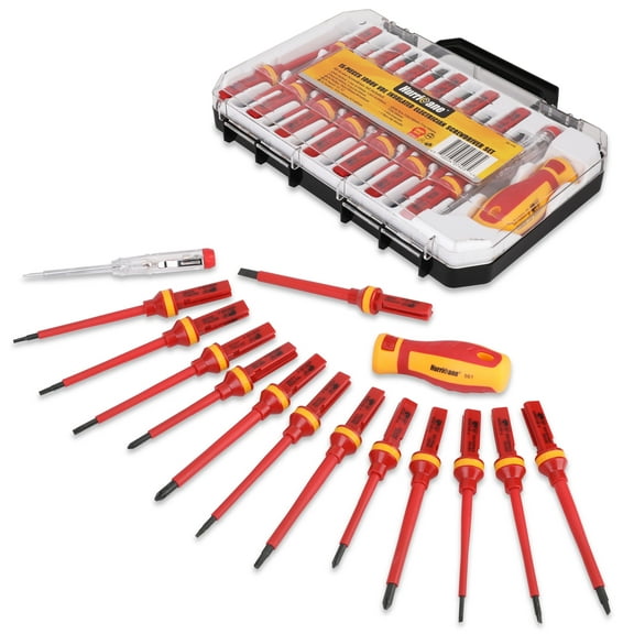 1000V Professional CR-V Insulated, Magnetic Screwdriver Set with 15 Pieces
