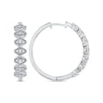 thumbnail image 3 of KATARINA 1/3 cttw Diamond Hoop Earrings in 10K White Gold, 3 of 5