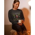 thumbnail image 3 of Mele Kalikimaka Hawaiian Santa Themed Ugly Christmas Sweater Women Sweatshirt Medium Black, 3 of 5
