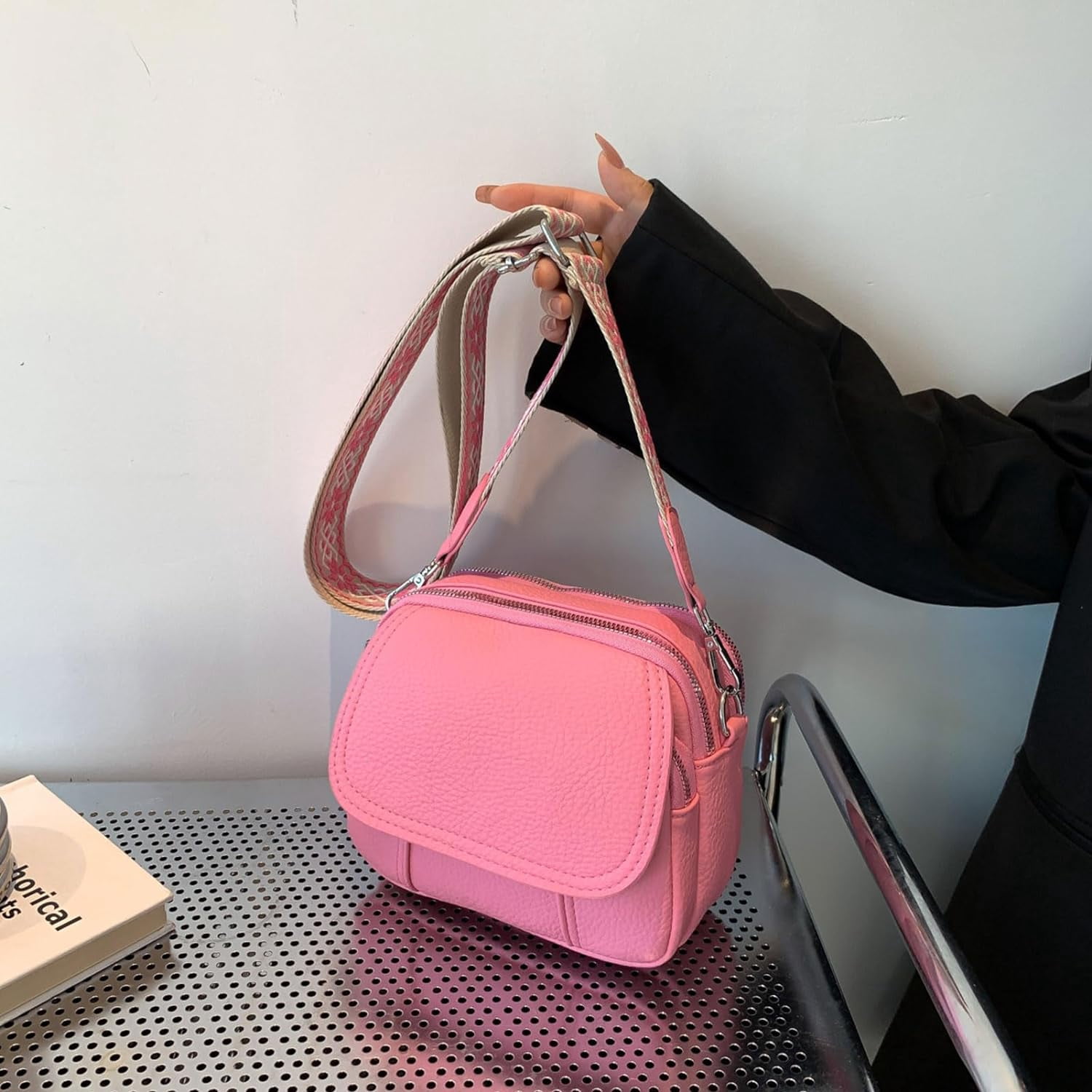 Crossbody Bags for Women,Small Crossbody Purse with Adjustable Shoulder Strap,Vegan Leather Small Handbags for Women