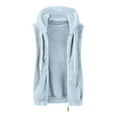 thumbnail image 4 of Qetyuw Women's Fuzzy Sherpa Fleece Vest Sleeveless Full Zip Up Hooded Jacket Fall Winter Lightweight Casual Coat, 4 of 5
