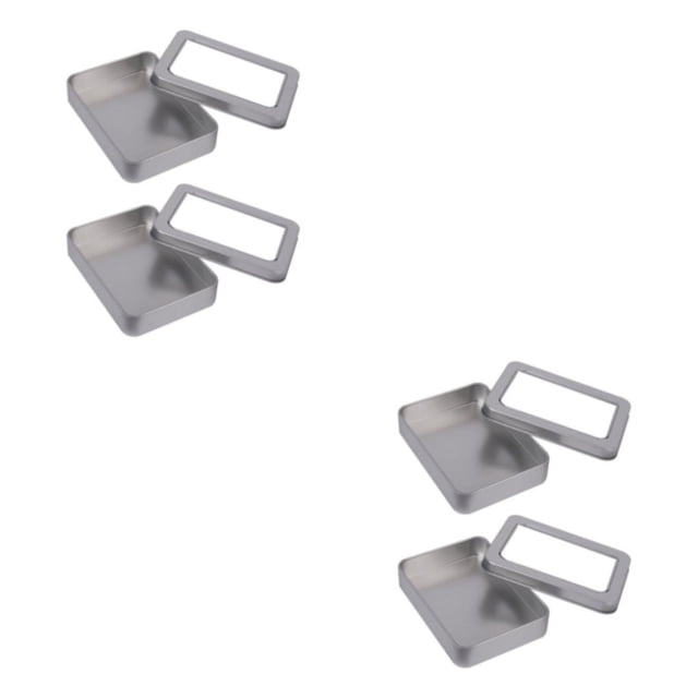 Ounissouiy Caja de lata elegante, contenedor de almacenamiento de pertenencias, cajas de almacenamiento perfectamente organizadas, ventana Ventana completa 2Conjunto