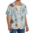 thumbnail image 2 of Uemuo Sea Turtle Pattern Cotton Linen Short Sleeve Shirts,Casual Lightweight Button Down Shirts,Vacation Beach Summer Tops-Large, 2 of 7