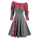 thumbnail image 1 of Vestidos Para Mujer Vestidos de Otoño Con Hombros Descubiertos Estampado de Navidad de Moda Botón Causal Vestido de Vacaciones de Manga Larga Odeerbi  ODB182412, 1 of 4