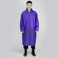 thumbnail image 5 of Chaqueta impermeable larga para hombre y mujer de EE. UU., impermeable con capucha y botones, impermeable de una pieza de EVA para exteriores,Rosa, 5 of 5