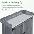 thumbnail image 3 of Yaheetech Wooden Garden Potting Bench Table with Storage Cabinet for Outdoor, Gray, 3 of 8