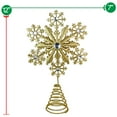 thumbnail image 2 of Ornativity Glitter Snowflake Tree Topper - Gold sparkling Gem Christmas Tree Decoration, 2 of 6