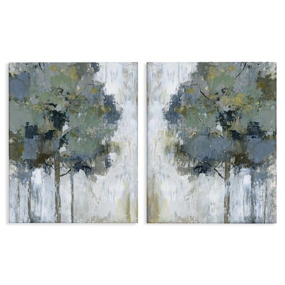 Stupell Industries Tree Impressions Abstract Landscape & Nature Painting Wrapped Canvas Art Print Wall Art, 16 x 20, Set of 2