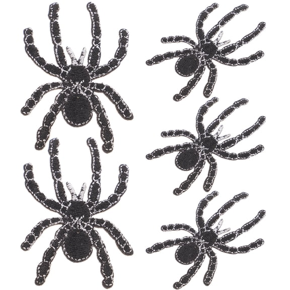 TABLZONE Embroidered Black Spider Patches for Clothing Decoration 5Pcs