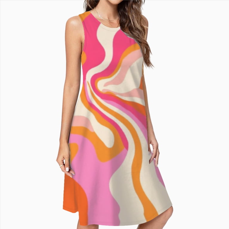 pink and orange spring dress Pink/Orange Floral Tiered Maxi Dress