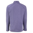 thumbnail image 3 of Men's Cutter & Buck Heather Purple Colorado Rockies Peshastin Eco Fleece Recycled Raglan Quarter-Zip Top, 3 of 3