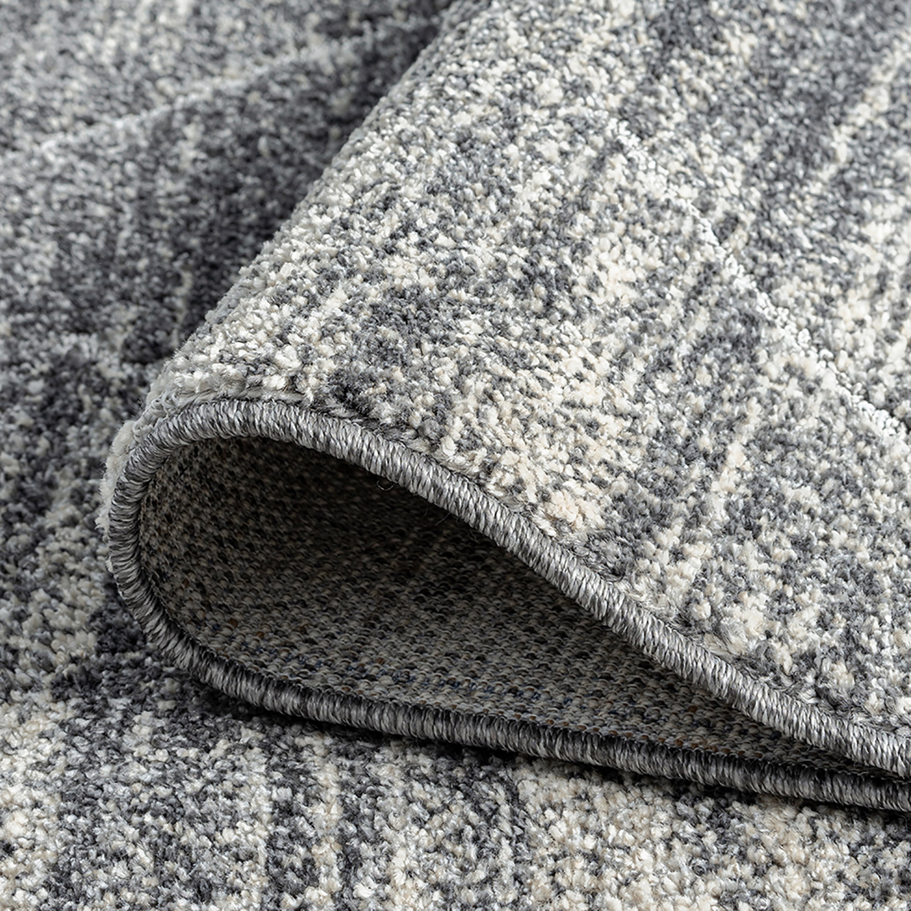 Contemporary 5x8 Area Rug (5'3'' x 7'3'') Geometric Gray Living Room Easy to Clean