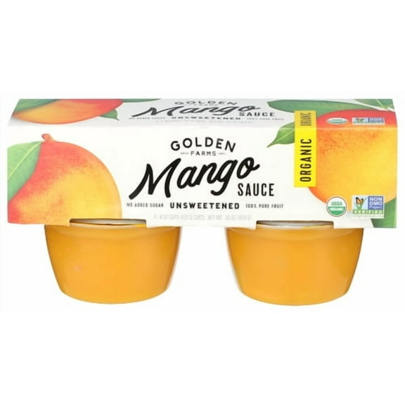Golden Farms Mango Sauce Cup Organic 4 Pack 16 oz (Pack of 9)