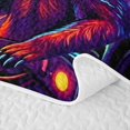 thumbnail image 5 of Manfei Fashion Music Bear Twin Quilt Set, Disco Party Twin Coverlet Set, Dark Purple Burgundy, Black Reversible, 2pcs, 1 Bedspread and 1 Pillowcase, 5 of 7