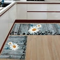 thumbnail image 2 of Kitchen Rugs and Mats Set Non-Slip Cushioned Anti-Fatigue Floor Mat Machine Washable 2 Pieces Rug Set Kitchen Mats,Rustic Floral Yellow Daisy Butterfly on Rustic Blue Wooden, one size, 2 of 6