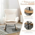 thumbnail image 4 of Nursery Rocking Chair  Velvet Upholstered Glider Rocker Rocking  Chair with High Backrest  Mid Century Modern Armchair Comfy Side Chair  Room Bedroom Offices, 4 of 7