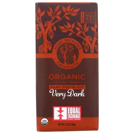 EQUAL EXCHANGE CHOCOLATES, ORGANIC & FAIRLY TRADED DARK CHOCOLATE, VERY DARK
