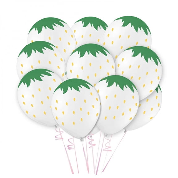 12pcs Sweet Strawberry 12inch Latex Balloons Set Happy Birthday I Love Strawberry Balloon Summer Hawii Party Decoration Supplies