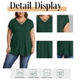 thumbnail image 6 of Womens Plus Size Tops Criss Cross V Neck Short Sleeve Summer Casual Blouses, Green-3X, 6 of 10
