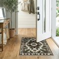 thumbnail image 2 of ODIKA 2'x3' Washable Throw Rug Non-Slip, Low Profile, Flatwoven, Easy Care Vintage Woodland Distressed Wildlife Border Motifs Cabin Print Refined for Hallway, Study Room, 2 of 7