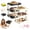 Black+white, variant on Multi-Layer Dish & Prep Tray Storage Rack, 3-Tier Foldable Food Prep Storage Rack Easy to Store, Collapsible Food Display Racks with X-Shaped Legs for Parties, Picnics, Kitchen(Black)