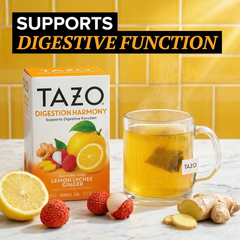 レモンティーページ TAZO Digestive Support Herbal Tea, Digestion Harmony – Lemon