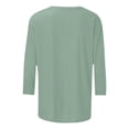thumbnail image 4 of DHFJKG 3/4 Sleeve T Shirt Women Casual Crewneck Solid Color Spring Summer Top Soft Comfort Stretch Fit Daily Wear Basic Tee, 4 of 5
