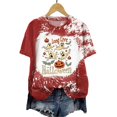 thumbnail image 2 of enyan Halloween Shirt Women Funny Pumpkin Graphic Short Sleeve Shirt Casual Fall Tee Tops Womens Halloween T Shirt(Wine,M), 2 of 5