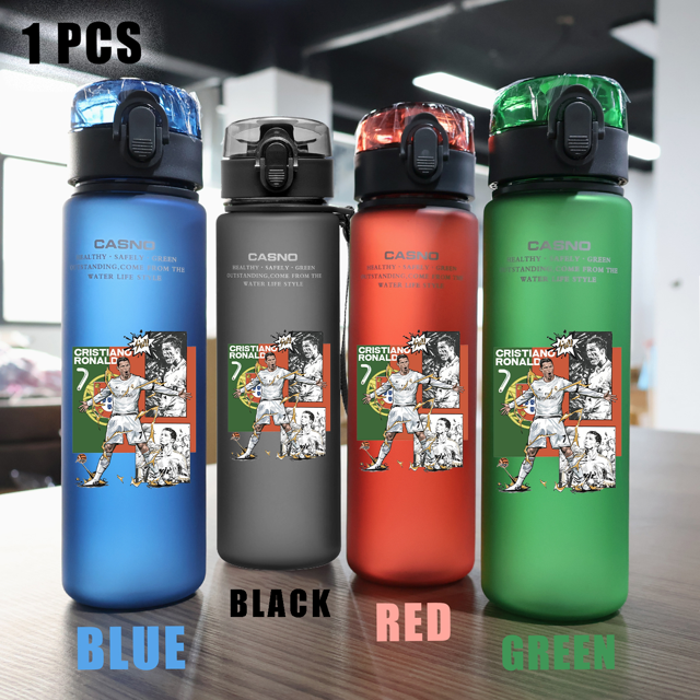 2025 CR7 Cristiano Ronaldo-taza de agua para deportes de fútbol, hervidor portátil de plástico para exteriores, a prueba de fugas, Fitness del Real Madrid