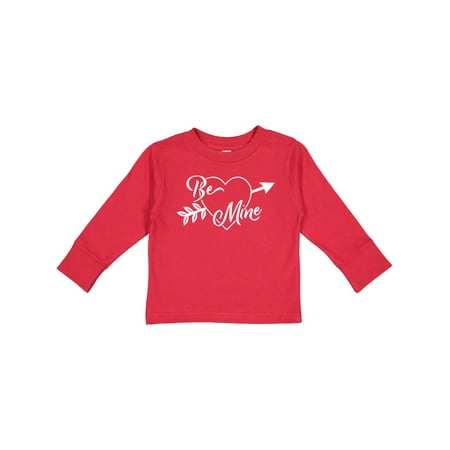 

Inktastic Be Mine Valentine s Day Arrow and Heart in White Gift Toddler Boy or Toddler Girl Long Sleeve T-Shirt