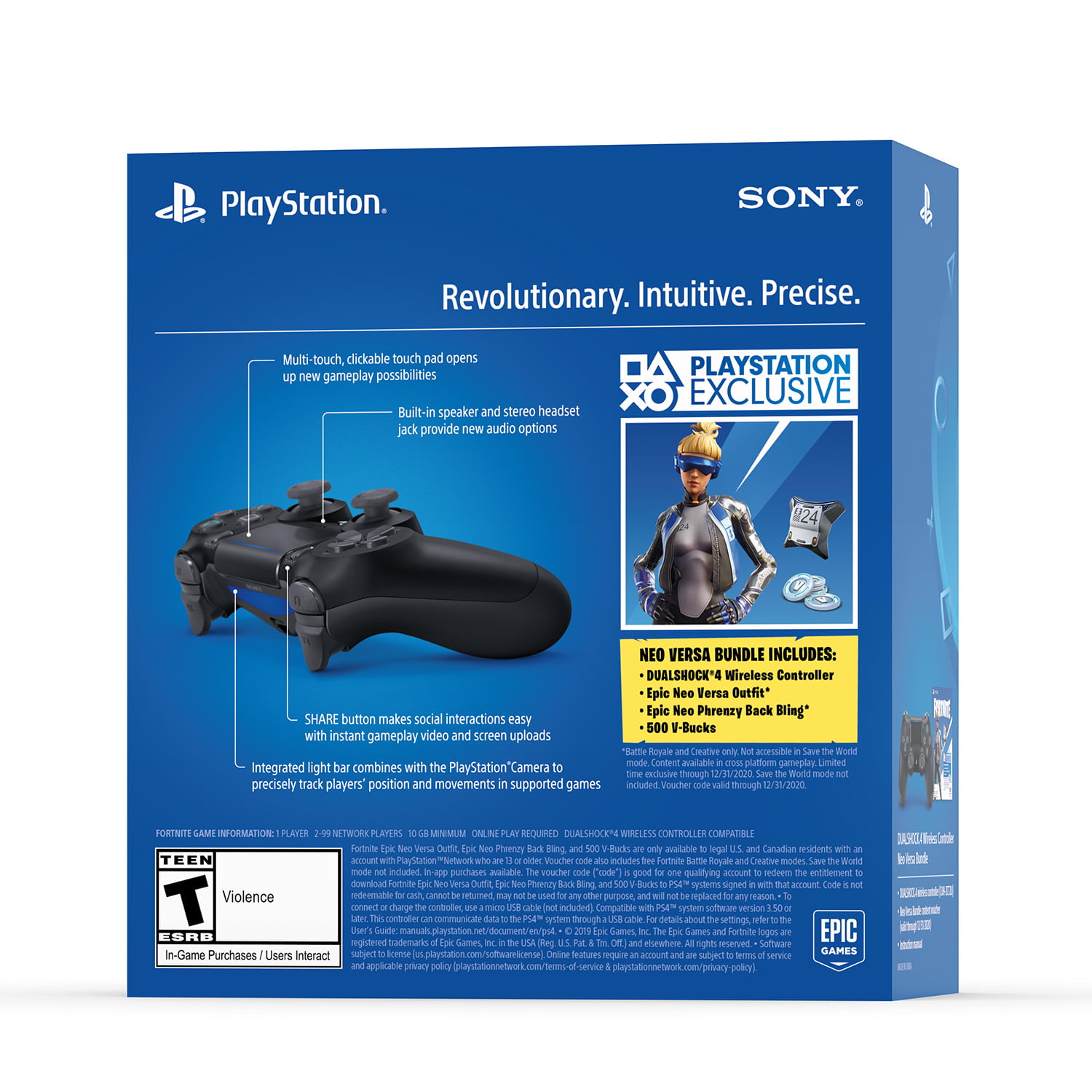 Sony PS4 DualShock Controller+Fortnite Voucher Blue