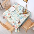 thumbnail image 6 of Floral Square Tablecloth 42x42in(107x107cm) – Waterproof Polyester Printed Table Cover, Wrinkle Resistant & Washable for Kitchen Dining Picnic Party Decor, Thanksgiving,Christmas, Spring,Flower, 6 of 6