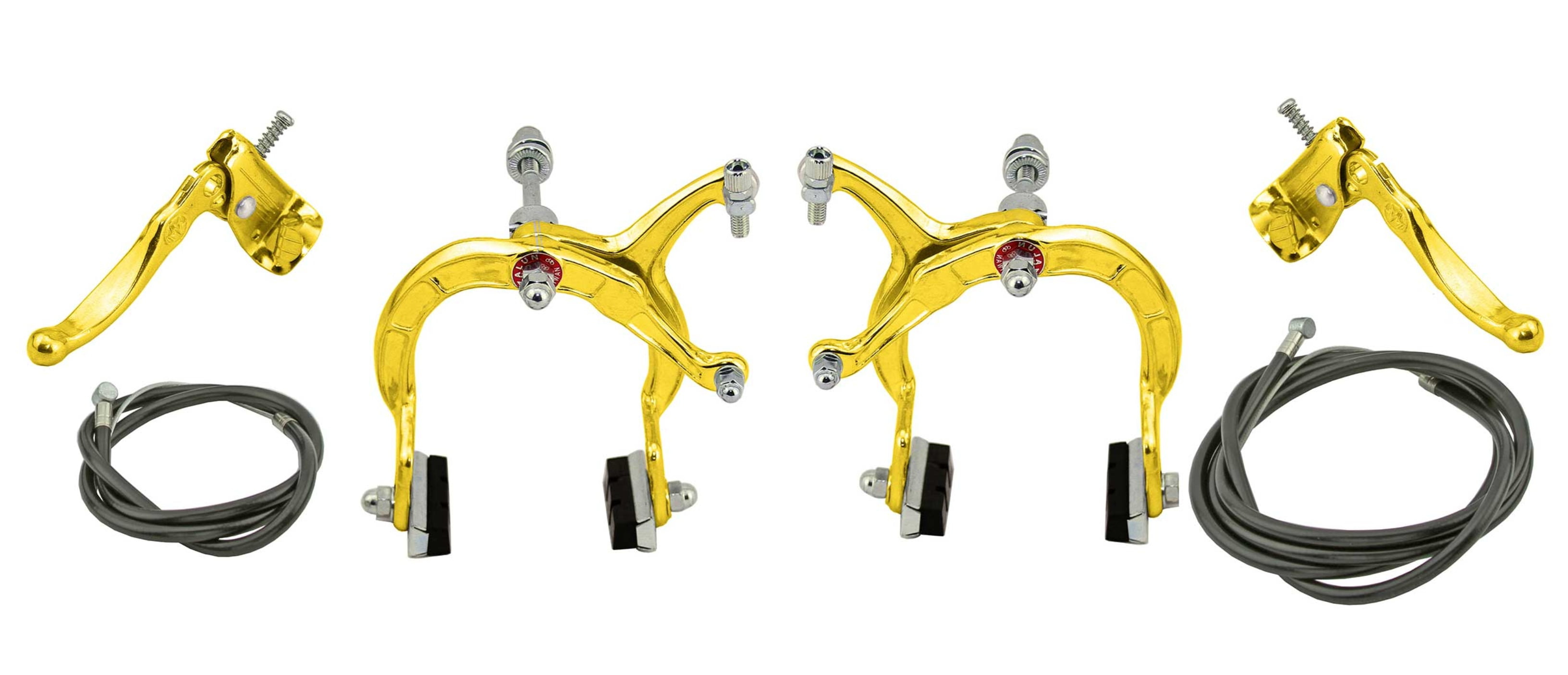 Gold Alloy Bike Mx Brake Set. Front and Rear Bicycle Brake set Bike