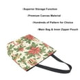 thumbnail image 3 of FORMRS Womens Canvas Tote Bag with Zipper Inner Pocket Shoulder Handbag, Retro Christmas Holly, 3 of 7