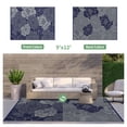 thumbnail image 2 of KUETH 9'x 12' Outdoor Rug Plastic Waterproof Outside Foldable Flower Mat UV Resistant Patio RV Deck Carpet,BLUE GREY, 2 of 6
