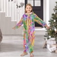 thumbnail image 6 of RMDQTR Ultra-Soft Crystal Velvet One-Piece Pajamas/Loungewear Multicolor Foliage Design, 6 of 8