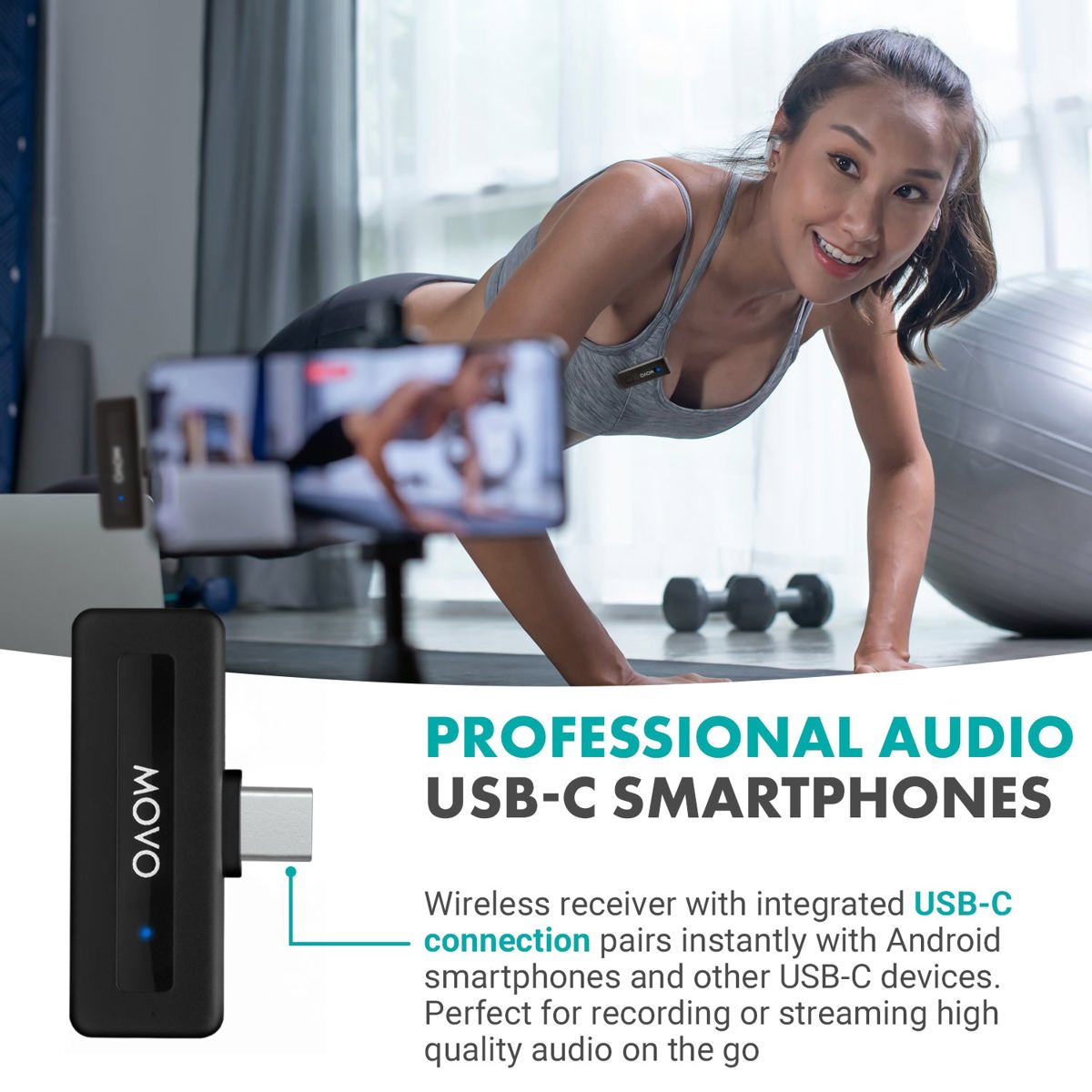 Movo Photo Wireless-MINI-UC-DUO Ultra-Compact Microphone System with 2x Omnidirectional Lavalier Microphone for Android