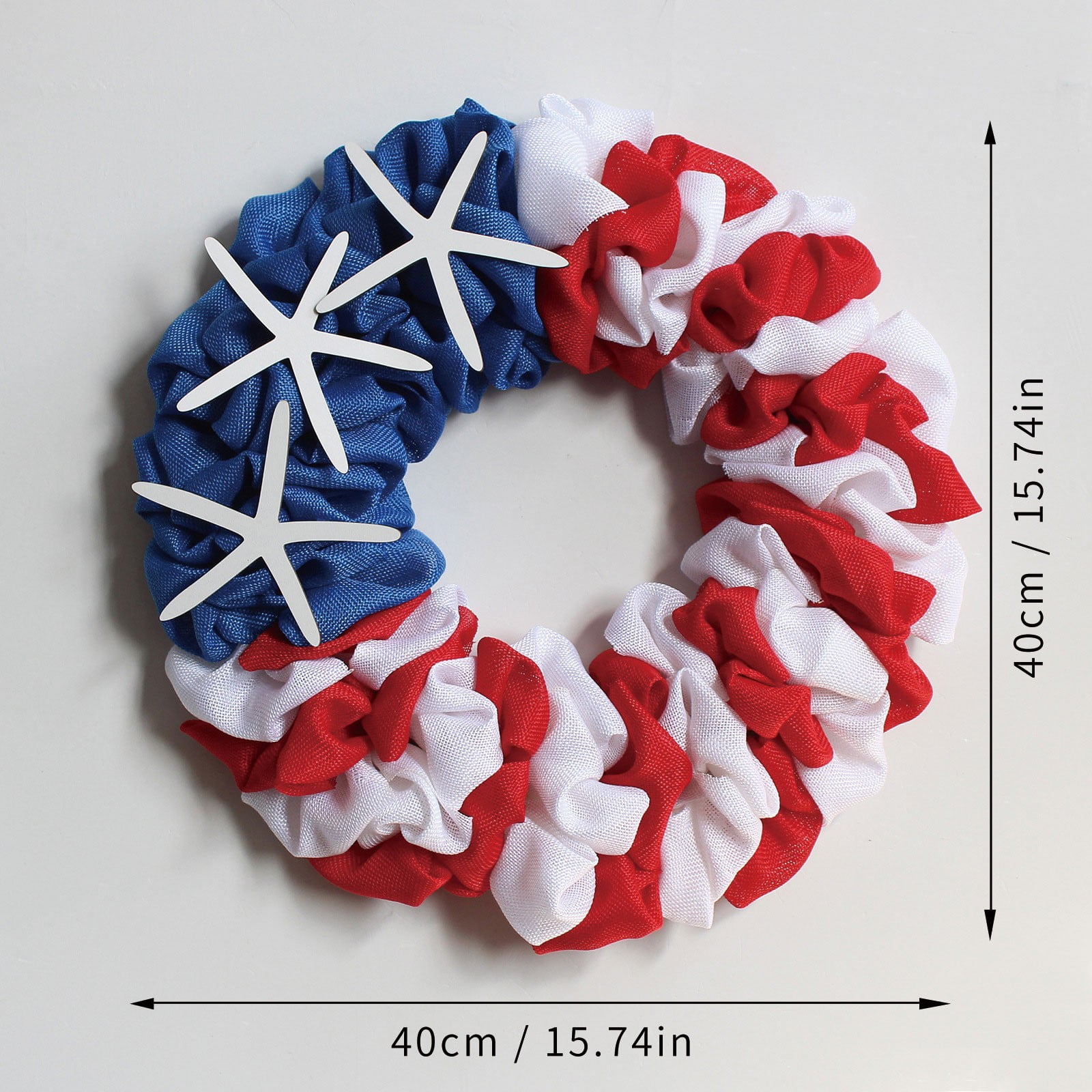Patriotic Red, White, and Blue Hair Scrunchie with Starfish Accents Perfect for Celebrations and Everyday Wear