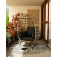 thumbnail image 5 of Oversized Outdoor Wicker Egg Chair with Stand, 350 Lb Capacity, Thick Cushions & Weather-Resistant Design for Patio, Balcony, Backyard, or Living Room, 5 of 7