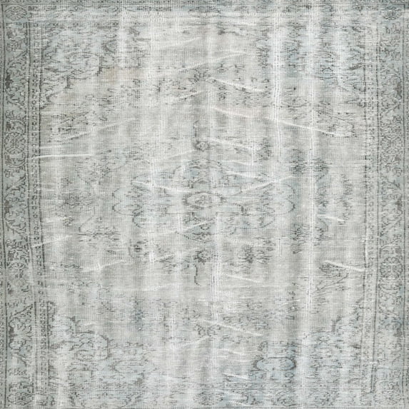 Ahgly Company Machine Washable Indoor Square Traditional Dark Goldray Area Rugs, 4' Square