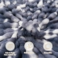 thumbnail image 6 of VK·LIVING Thick Ribbed Faux Rabbit Fur Cozy Reversible Throw Blanket,Super Soft 3D Striped Fuzzy Cozy Blankets,Blue,60"x 80", 6 of 7