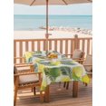 thumbnail image 2 of Outdoor Tablecloth with Umbrella Hole for Patio/Picnic/Party/Camping, Summer Lemon Waterproof Table Cloth Rectangle Table Cover Washable, Green Tropical Botanical Palm Leaves Rustic (52"x 70"), 2 of 8