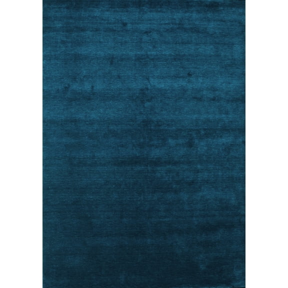 Ahgly Company Indoor Rectangle Abstract Light Blue Contemporary Area Rugs, 2' x 4'
