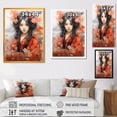 thumbnail image 4 of Designart "Japan Woman Landscape in Watercolor III" Fashion Canvas Wall Art - Glam Red Woman Asian Entryway Wall Art Print, 4 of 6