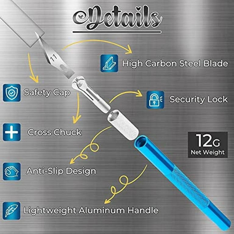 DIYSELF 23 Pack Exacto Knife Craft Knife Precision Carving Hobby Knife Kit,  20 Spare Art Knife Blades for Art, Scrapbooking, Stencil
