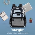 thumbnail image 5 of Wrangler Clear Waterproof Backpack, Durable Plastic Book Bag, Casual, Student, Clear Black, 5 of 6