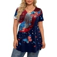 thumbnail image 5 of Dweltoz American 1776 2026 250th Usa Women Plus Size T-Shirt L-5xl V Neck Short Sleeve 4th Of July Oversized Tunic Shirts Casual Loose Fit Trendy Clothes,Navy 5XL, 5 of 6